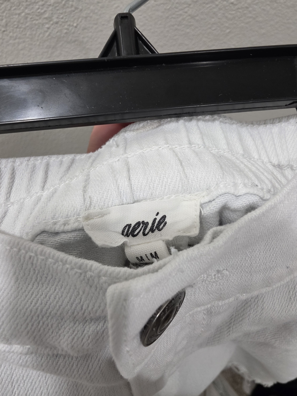 aerie White Distressed Frayed Hem Jean Shorts - Picture 4 of 6